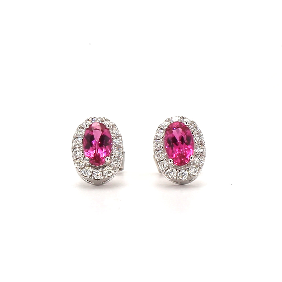 Pink Sapphire and Diamond Earrings