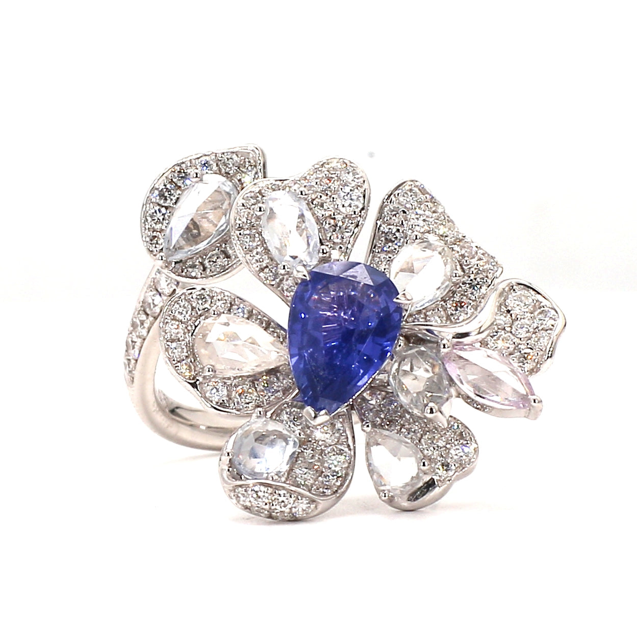Royal Blue Sapphire and Diamond Ring