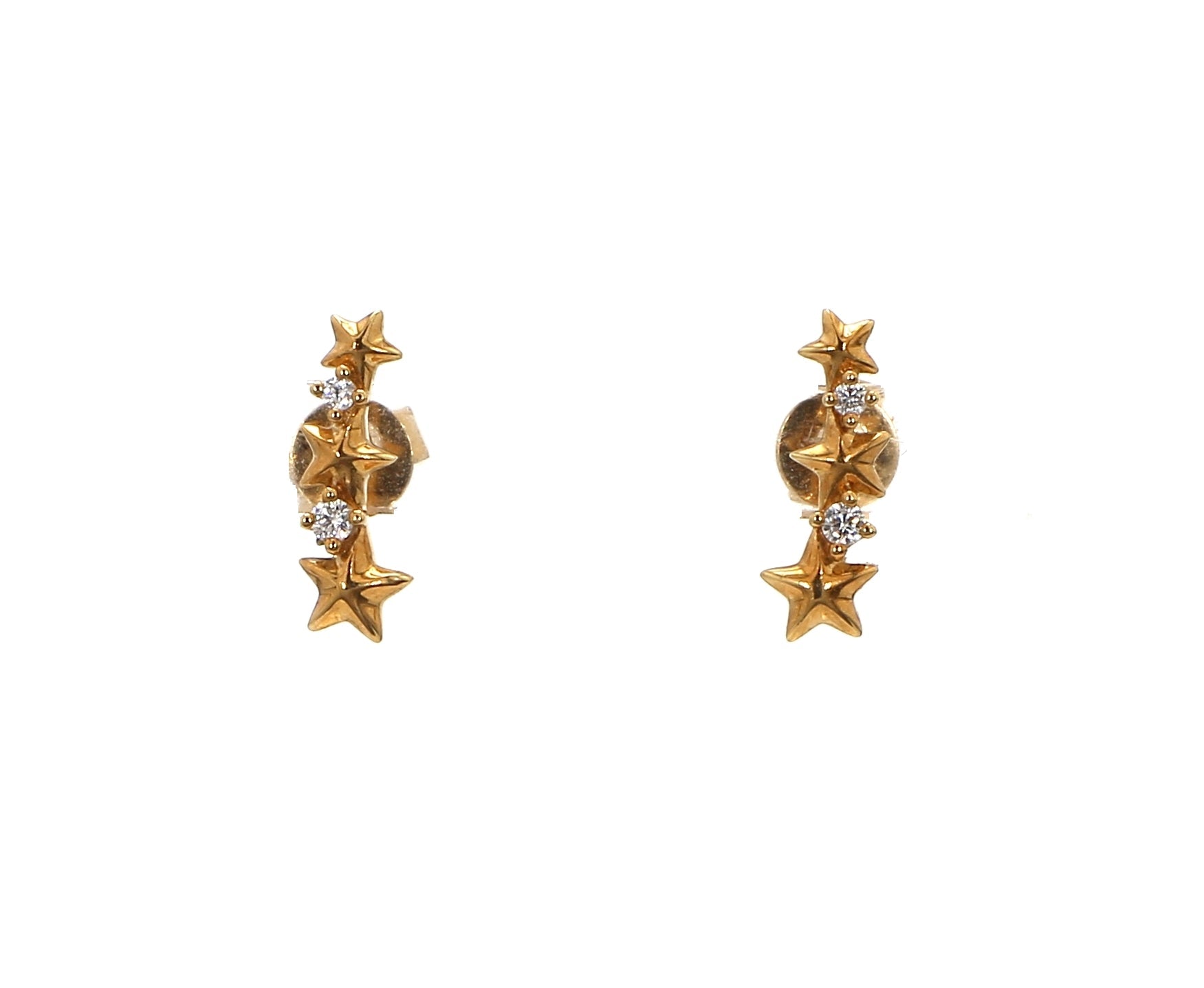 Diamond and Yellow gold earrings