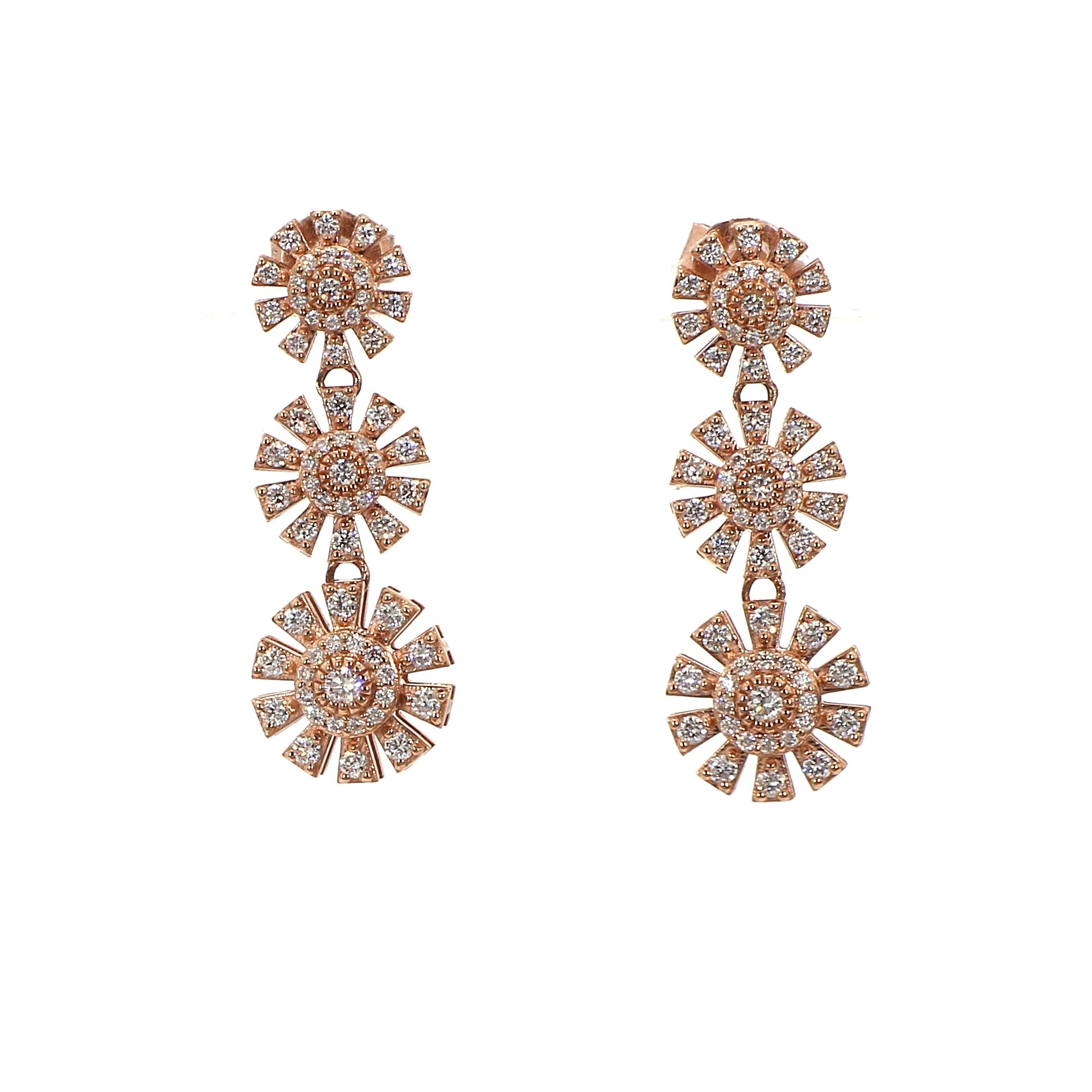 Rose Gold and Diamond Earrings