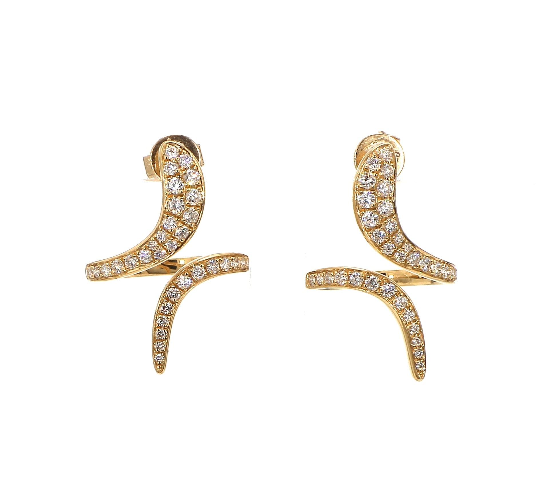 Yellow Gold and Diamond Earrings