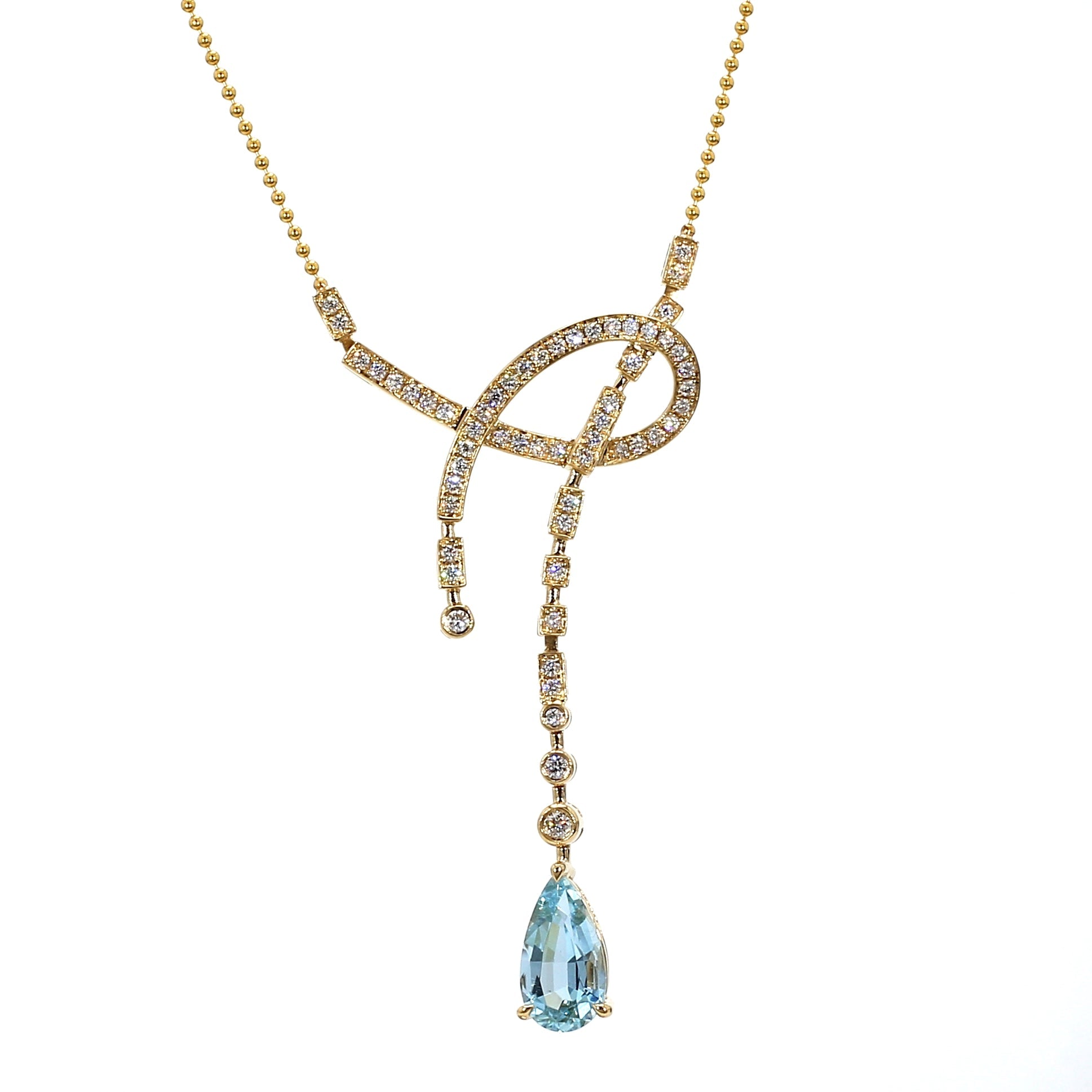 Aquamarine and Diamond Pendant