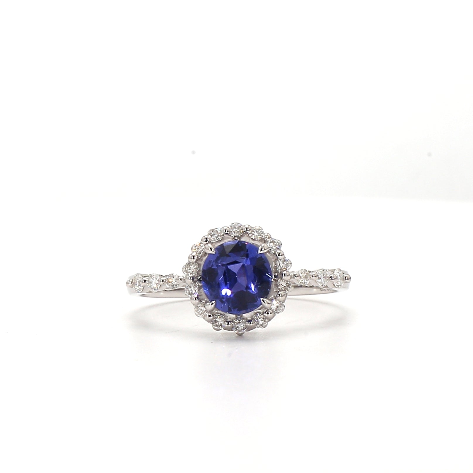 Blue Sapphire and Diamond Radiance Ring