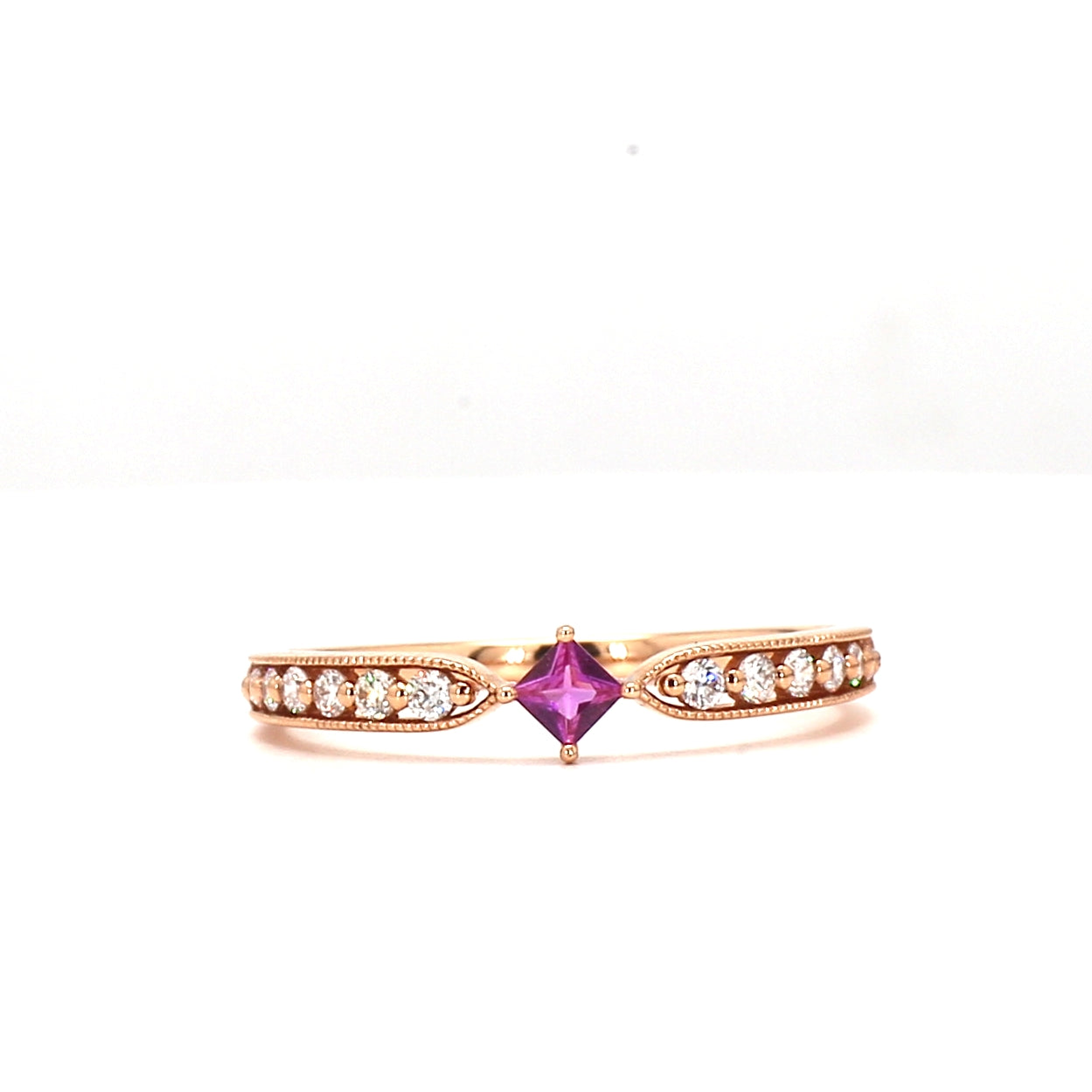 Pink Sapphire Diamond Ring