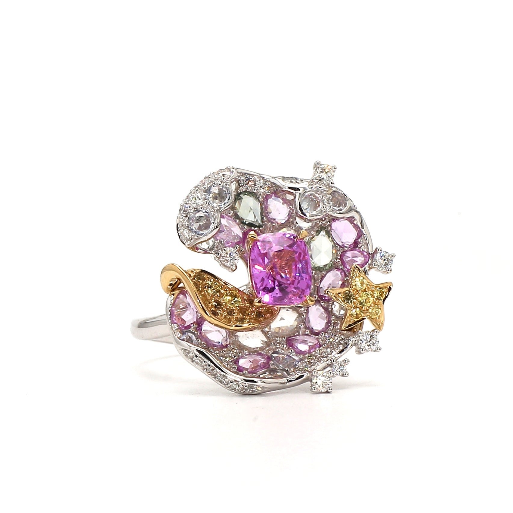 Majestic Pink Sapphire and Diamond Ring