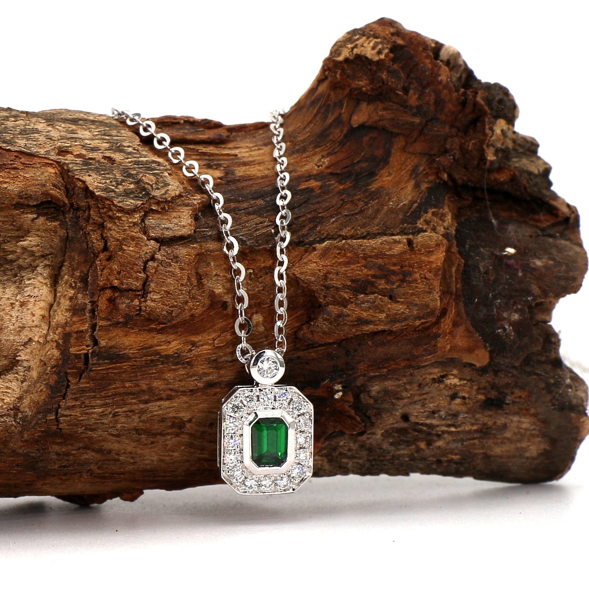 Exquisite Tsavorite and Diamond Pendant