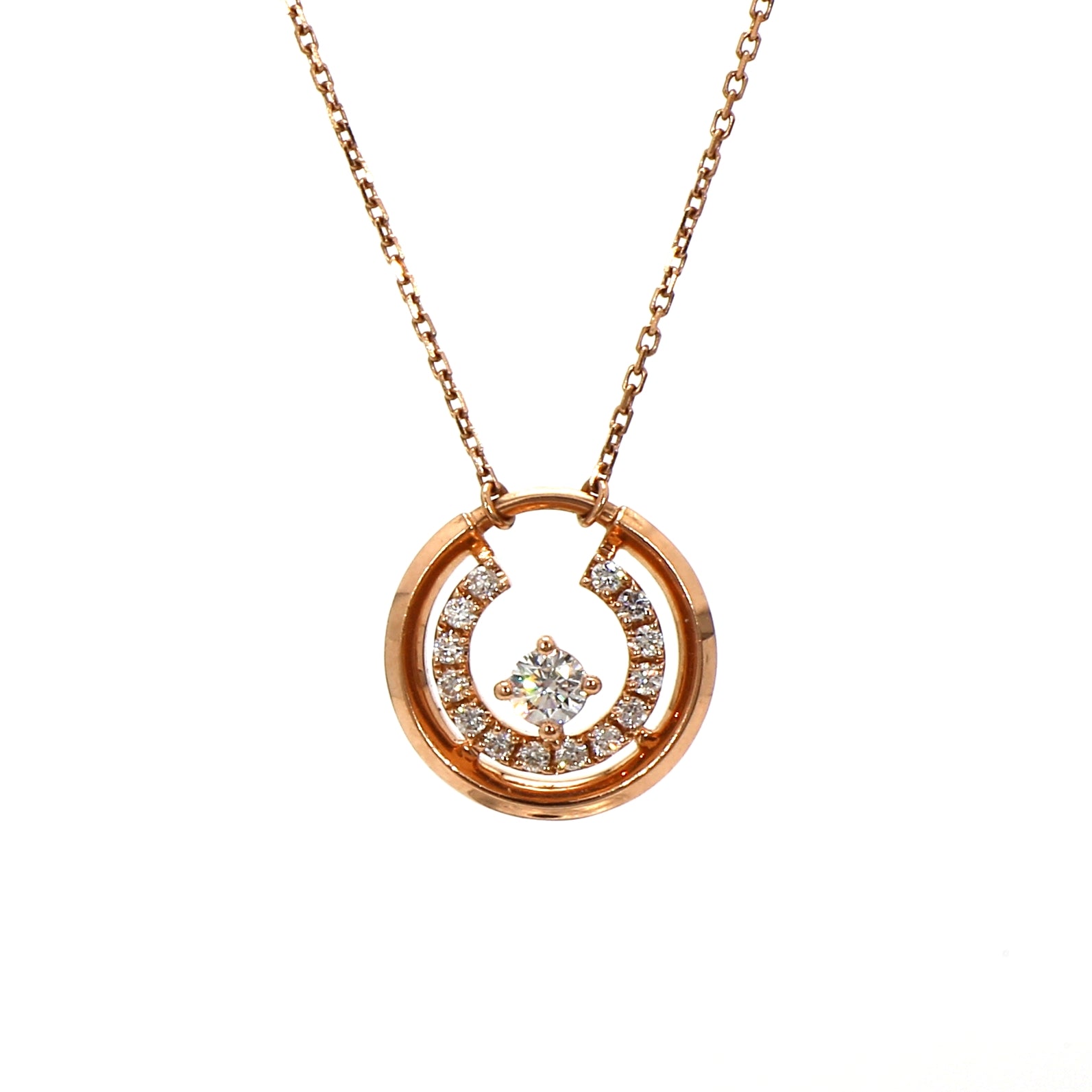 Elegant Diamond Pendant in Rose Gold
